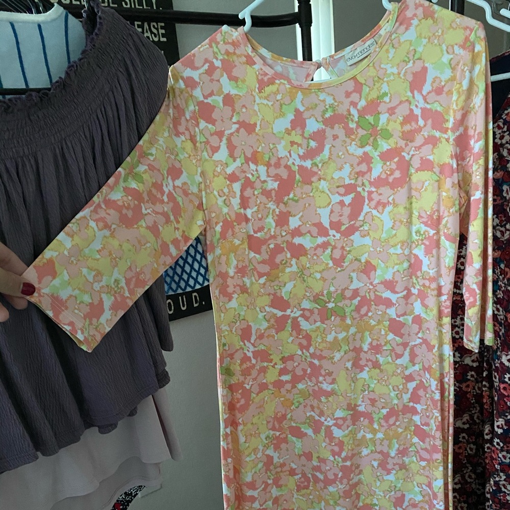 Floral Pastel color form fitting dress